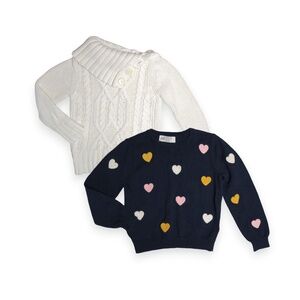2-Pc Toddler Girls Kids Winter Sweaters Tops Bundle Size 2T